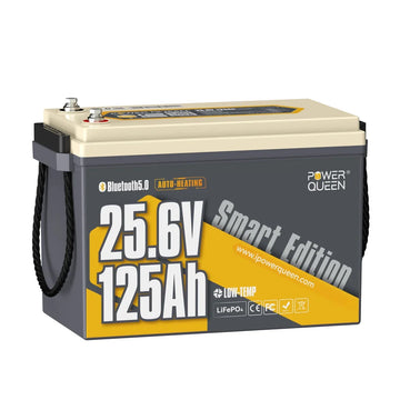 Power Queen 24V 125Ah LiFePO4 Trolling Motor Battery with Bluetooth & Self-Heating – Deep-Cycle Battery