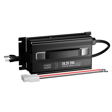 Power Queen 29.2V20A LiFePO4 Battery Charger for 24V LiFePO4 Battery