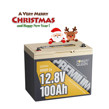 Power Queen 12V 100Ah Group 24 LiFePO4 Battery