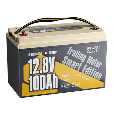 Power Queen 12V 100Ah Low-Temp Smart Deep Cycle Lithium Battery