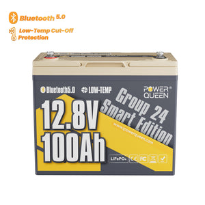 [Like New] Power Queen 12V 100Ah Group 24 Deep Cycle Lithium Battery