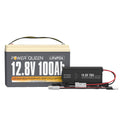 Power Queen 12V 100Ah LiFePO4 Battery + 14.6V 20A Charger