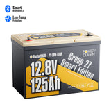 Power Queen 12V 125Ah Group27 Smart Deep Cycle Lithium Battery