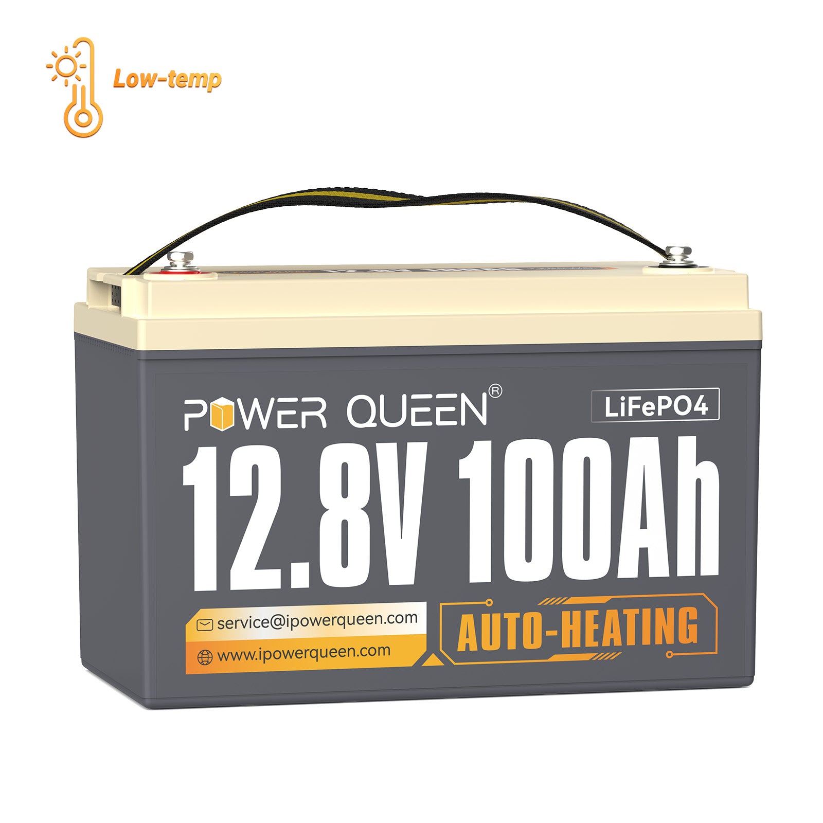 Power Queen 12V 100Ah Self-Heating LiFePO4 Battery