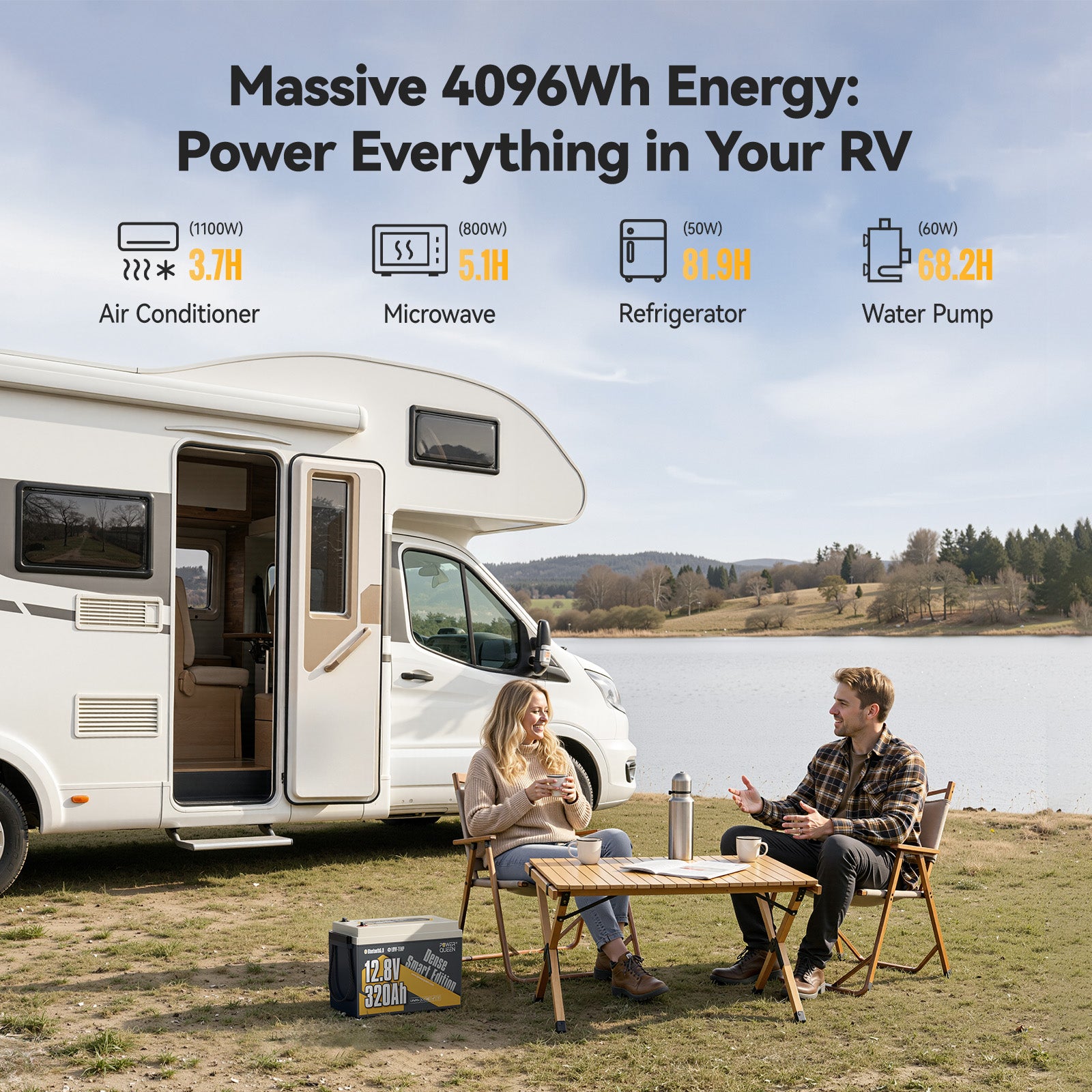 Batterie LiFePO4 Power Queen 12 V 200 Ah