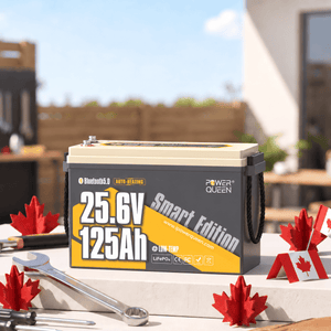 [⚡Subscribe & Save — C$808] Power Queen 24V 125Ah Deep Cycle Lithium Battery with Bluetooth & Self-Heating