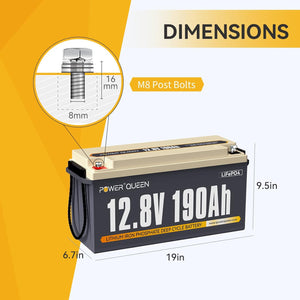 12V 190Ah Lithium Battery Size