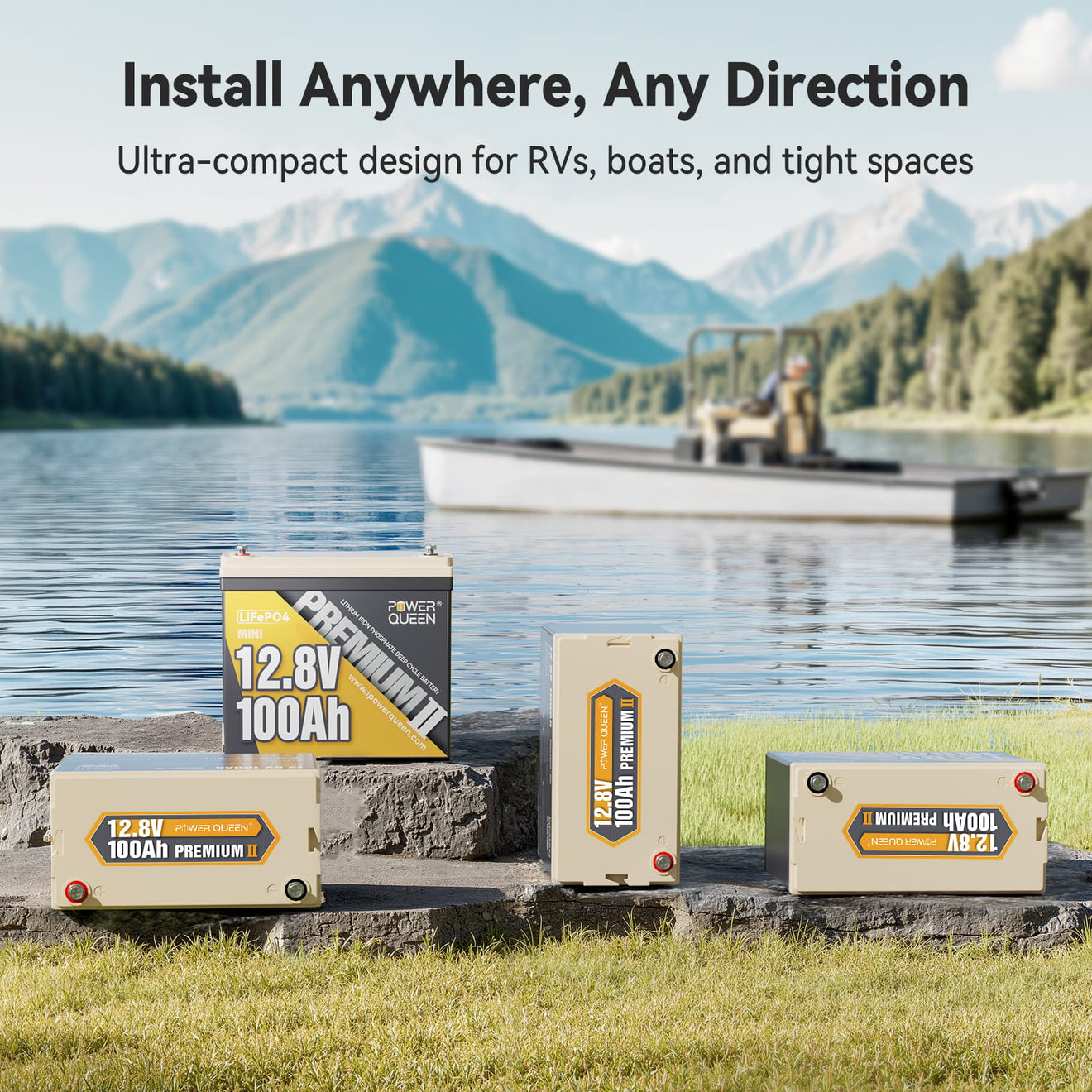 Power Queen 12V 100Ah Mini LiFePO4 Battery