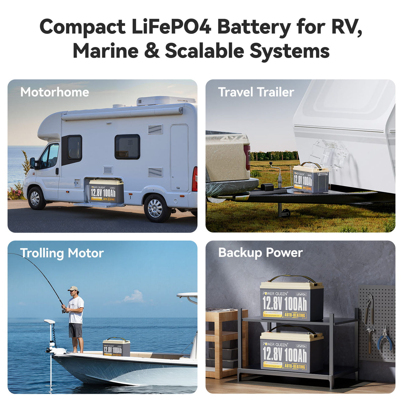 Compact LiFePO4 Battery for RV, Marine & Scalable Systems.