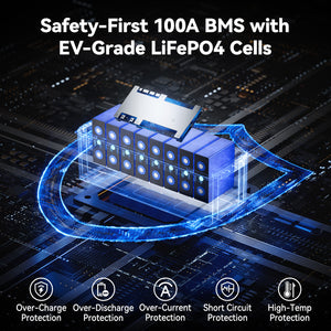 Power Queen 12V 200Ah LiFePO4 Battery BMS