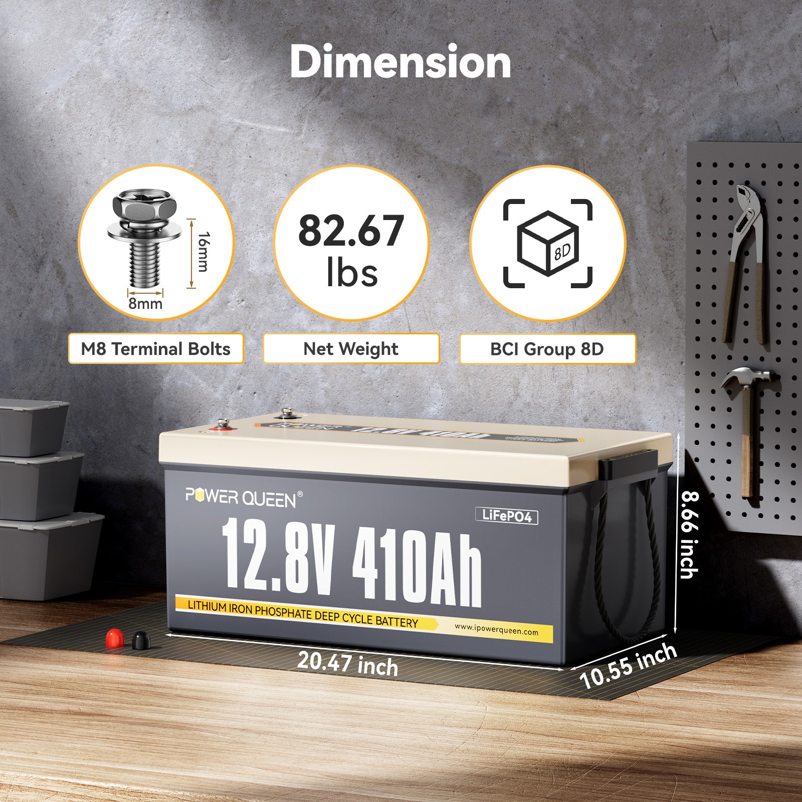 Batterie LiFePO4 Power Queen 12 V 410 Ah