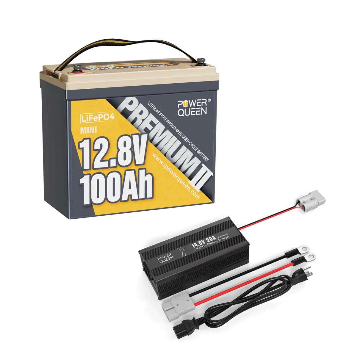 Power Queen 12V 100Ah Mini LiFePO4 Battery
