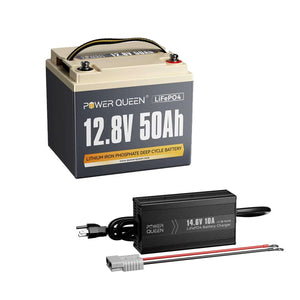 Power Queen 12V 50Ah Deep Cycle LiFePO4 Battery