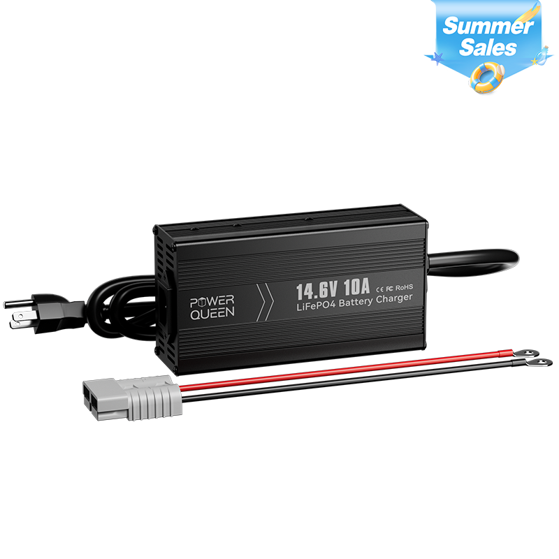 [Like New] Power Queen 14.6V 10A LiFePO4 Battery Charger For 12V LiFePO4 Lithium Battery