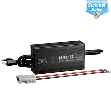 Power Queen 14.6V 10A LiFePO4 Battery Charger for 12V LiFePO4 Battery