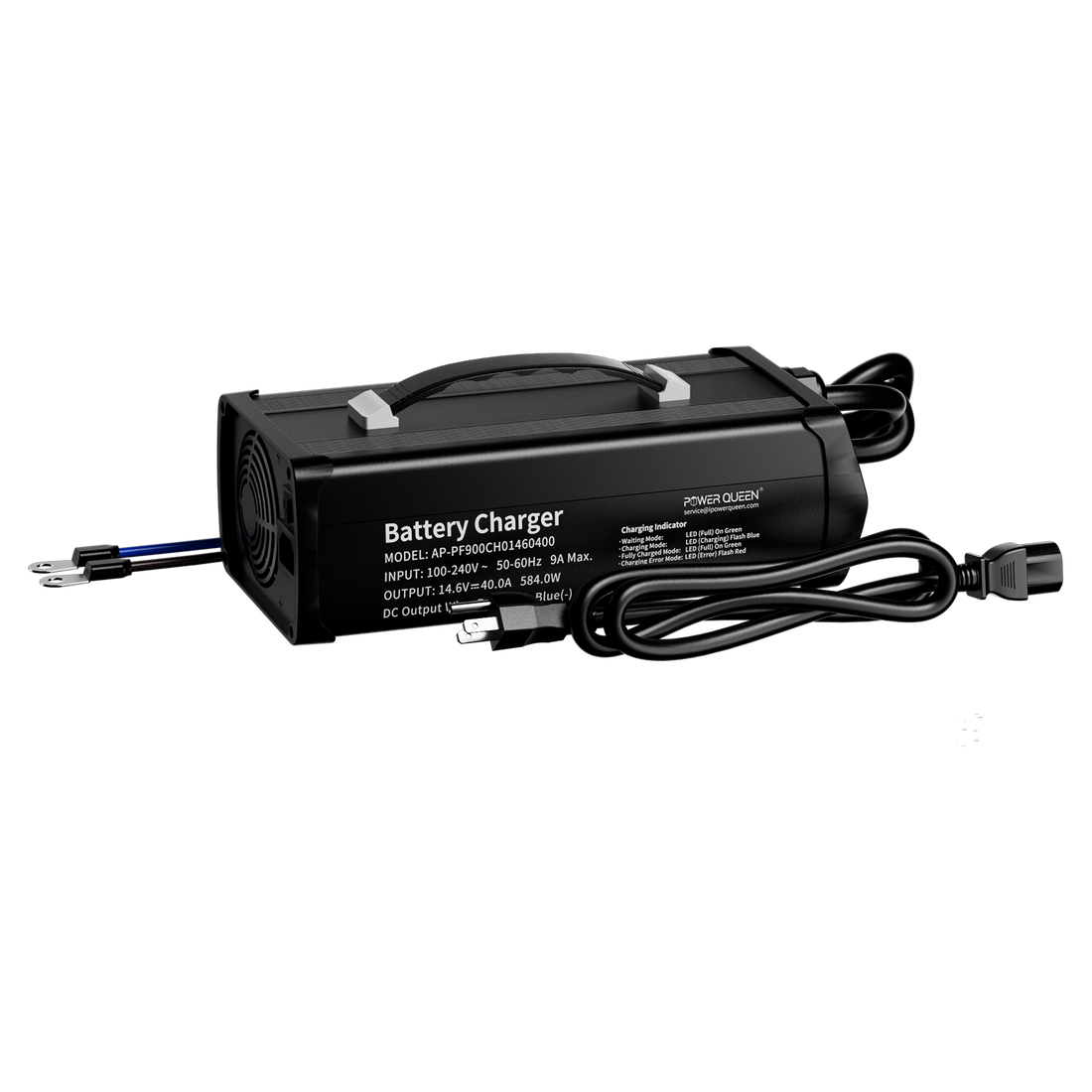 [Like New] Power Queen 14.6V 40A Portable LiFePO4 Battery Charger for 12V LiFePO4 Battery