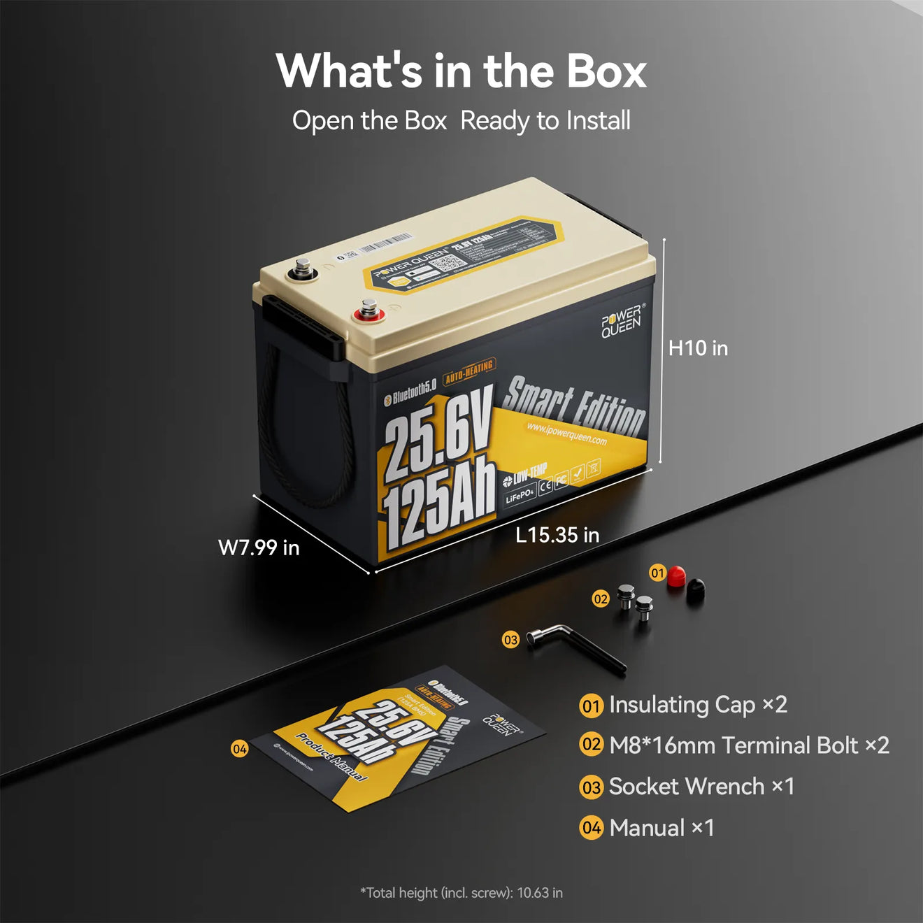 Batterie LiFePO4 Power Queen 12 V 200 Ah