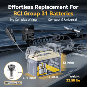 Power Queen 12V 100Ah Low-Temp Smart Deep Cycle Lithium Battery