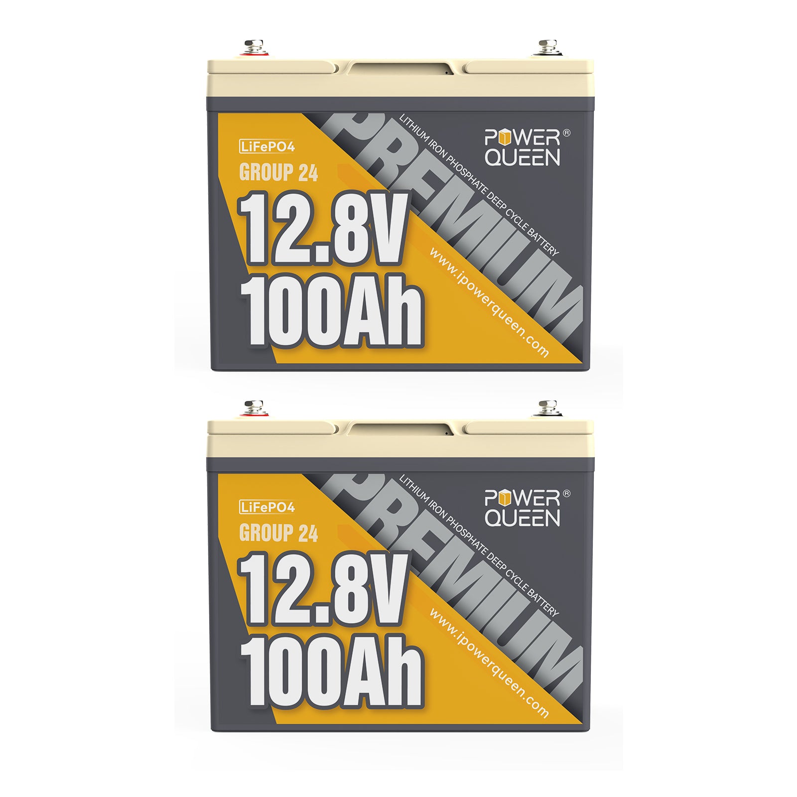 Power Queen 12V 100Ah Group 24 LiFePO4 Battery