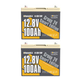 Power Queen 12V 100Ah Group 24 Smart Deep Cycle Lithium Battery