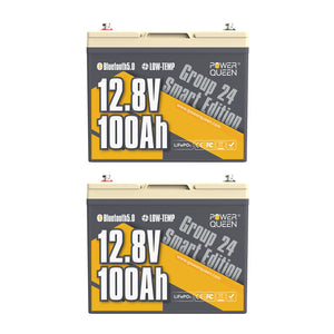 [Like New] Power Queen 12V 100Ah Group 24 Deep Cycle Lithium Battery