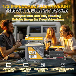 Batterie LiFePO4 Power Queen 12 V 100 Ah Mini + chargeur 14,6 V 20 A