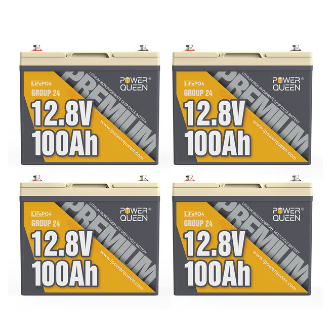 Power Queen 12V 100Ah Group 24 LiFePO4 Battery
