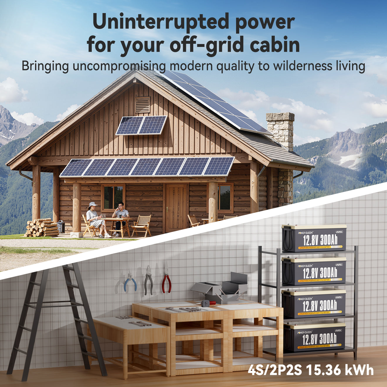 Power Queen 12V 300Ah LiFePO4 Battery