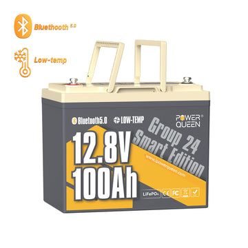 Batterie LiFePO4 à décharge profonde intelligente Power Queen 12 V 100 Ah Groupe 24 [Comme neuve]