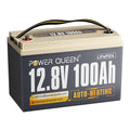 Power Queen 12V 100Ah Self-Heating LiFePO4 Battery