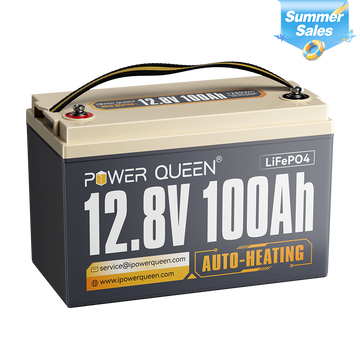 Power Queen 12V 100Ah Self-Heating LiFePO4 Battery