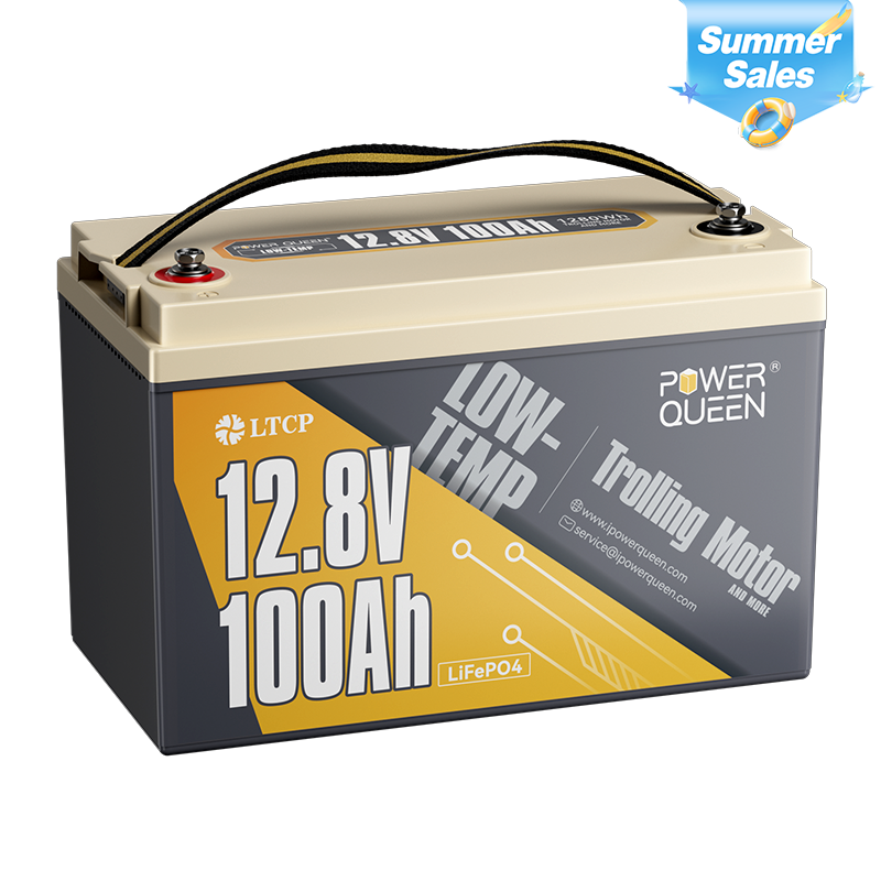 Batterie lithium à décharge profonde basse température Power Queen 12 V 100 Ah