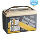 Power Queen 12V 100Ah Low-Temp Smart Deep Cycle Lithium Battery