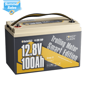 Power Queen 12V 100Ah Low-Temp Smart Deep Cycle Lithium Battery