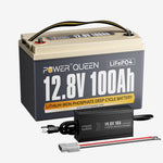 Power Queen 12V 100Ah LiFePO4 Battery + 14.6V 10A Charger