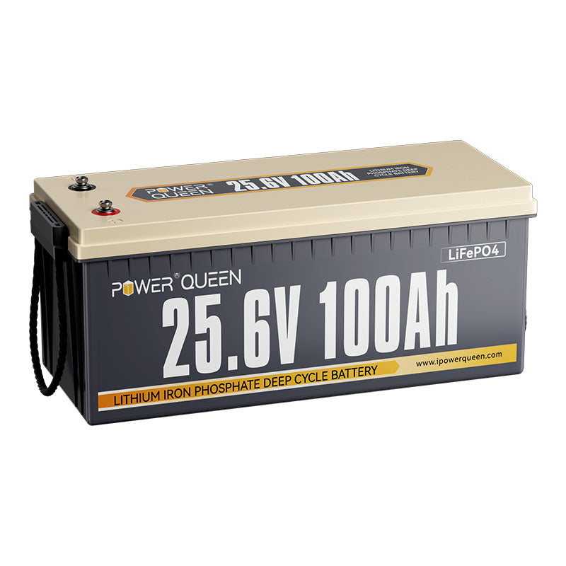 Power Queen 24V 50Ah Smart LiFePO4 Battery With Bluetooth – 1280Wh, Low-Temp Cutoff, For Trolling Motor & Solar – P24V50-50-TM-BT-8-A70