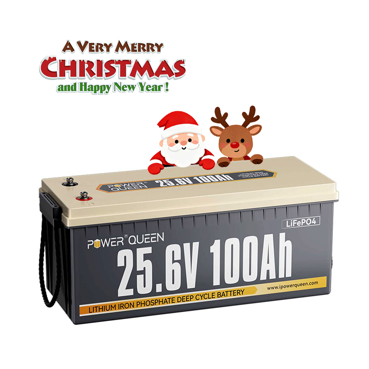 Power Queen 24V 100Ah LiFePO4 Battery