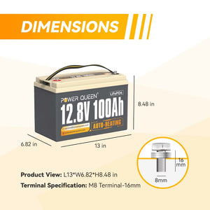 [Très bien] Batterie LiFePO4 auto-chauffante Power Queen 12 V 100 Ah