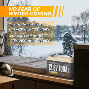 [Très bien] Batterie LiFePO4 auto-chauffante Power Queen 12 V 100 Ah