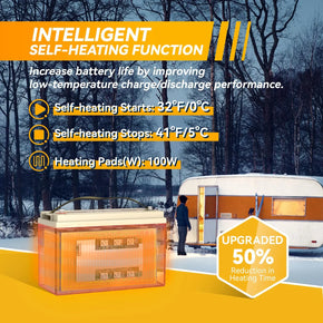 Power-Queen-12V-100Ah-Auto-Heating-LiFePO4-Battery-canada-with-lntelligent-self-heating-function