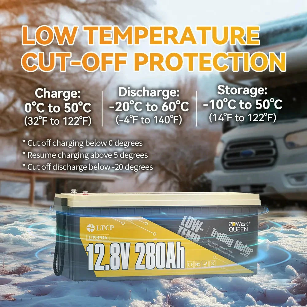 Power-Queen-12V-280Ah-LiFePO4-Battery-perfect-in-canada-winter-day