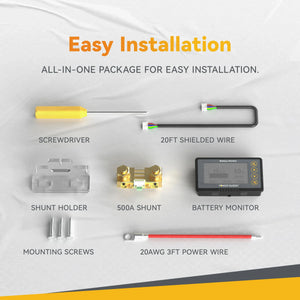 Power Queen 500A Battery Monitor with Shunt
