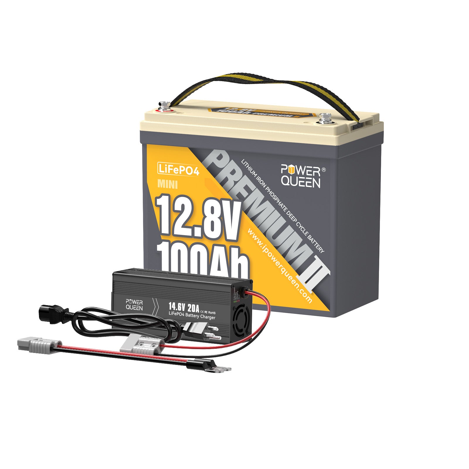 Batterie Power Queen 12V (12,8V) 100Ah Mini batterie Lifepo4