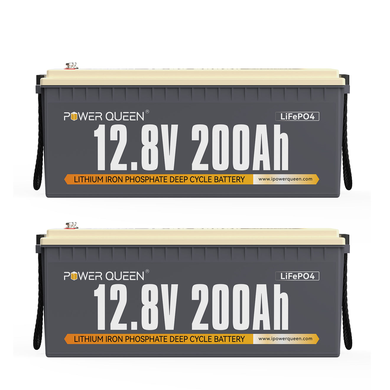 Power Queen 12V 200Ah LiFePO4 Battery 2 pack