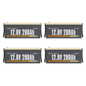 Power Queen 12V 200Ah LiFePO4 Battery 4 pack
