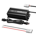 Power Queen 29.2V 20A LiFePO4 Battery Charger for 24V lithium battery – front view with cables