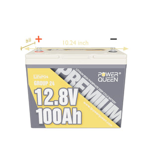 [Like New] Power Queen 12V 100Ah Group 24 LiFePO4 Battery