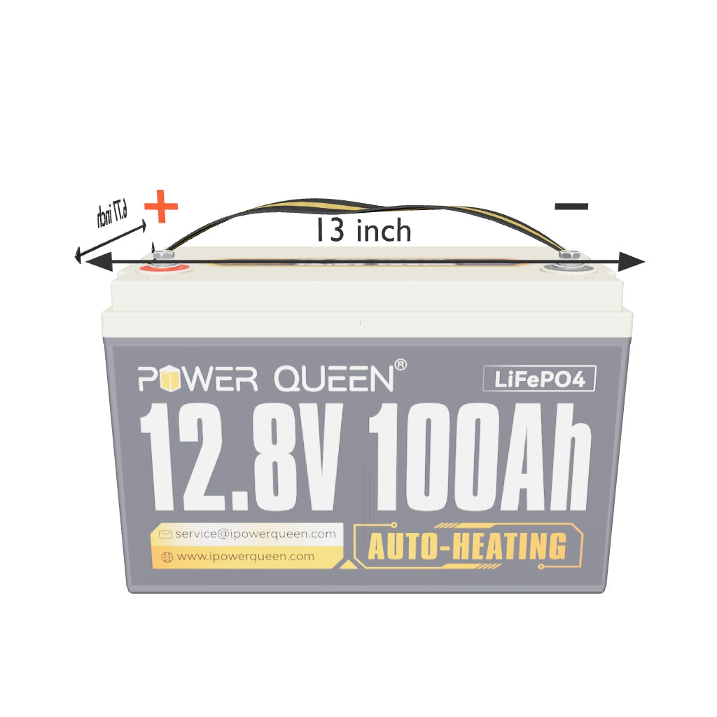Power Queen 12V 100Ah Self-Heating LiFePO4 Battery