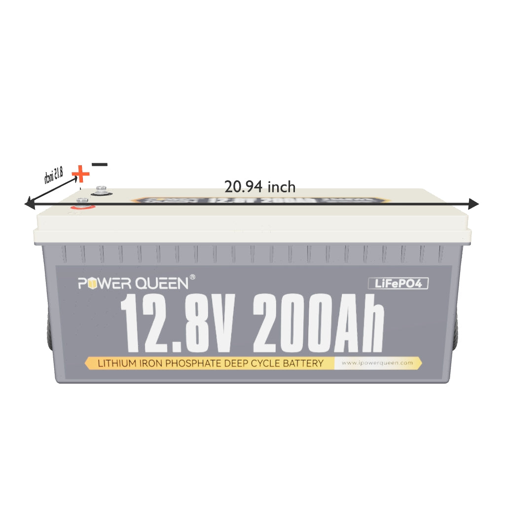 Power Queen 12V 200Ah LiFePO4 Battery + 14.6V 40A Charger