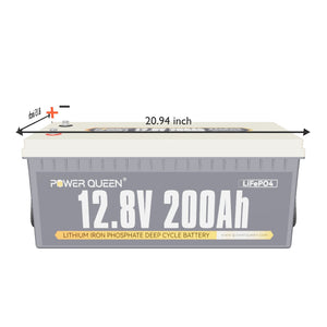Power Queen 12V 200Ah LiFePO4 Battery + 14.6V 40A Charger